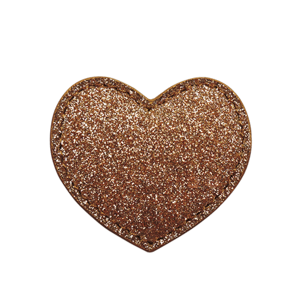 Coeur brun pailleté