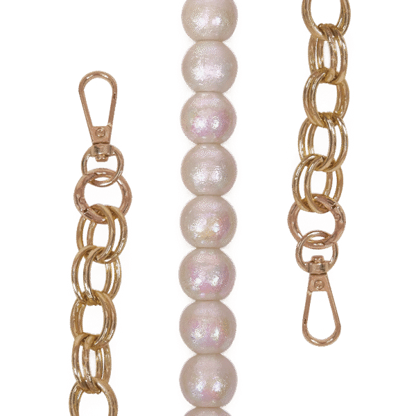 Chaine courte à perles irisées