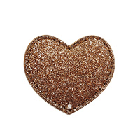 Coeur brun pailleté - perforé (en précommande)